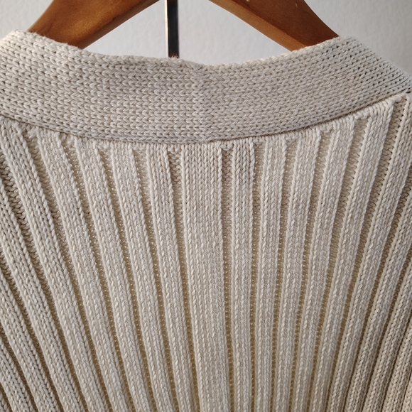 Atelier Delphine Sleeveless Cardigan in a cotton rib knit Cotton Small Cream - Picture 6 of 10